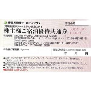 東急不動産　株主優待　株主様ご宿泊優待共通券