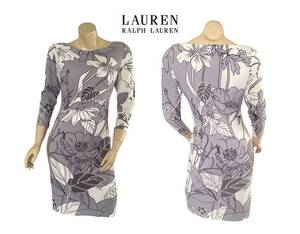 LAUREN RALPH LAUREN　ラルフローレン　花柄　ストレッチワンピース　US：６（M）