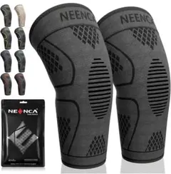 NEENCA 膝サポーター2枚セットスポーツ用 膝専用 膝保護ブラックXL