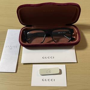 グッチ（GUCCI）26 黒シェリーラインメガネ、眼鏡、メガネフレーム、 新品　未使用　箱付き（メガネケース）