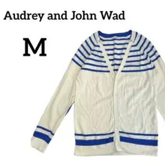 《Audrey and John Wad》エルボーパッチボーダーカーディガン　M