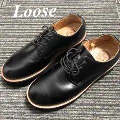 Loose ルース　プレーントゥドレスシューズ　厚底  黒系　約27.5cm