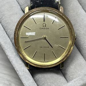 【YH-0479】中古品 OMEGA オメガ DEVILLE デビル メンズ automatic 自動巻 ベルト純正 破損有り 稼働品