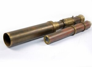 [現状品] 望遠鏡 全長440mm 金属 昭和 レトロ アンティーク 飾り コレクション ジャンク品