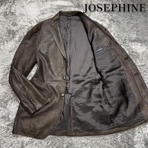 JOSEPHINE 【至高のレザー】ジョセフィーヌ メンズ ラムレザー テーラードジャケット レザージャケット 極上 XL相当 大きいサイズ 美品