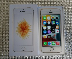 未使用 iPhone SE 第1世代 64GB 液晶フィルム貼付 SIMロック解除済 ゴールド Apple 白ロム 第一世代