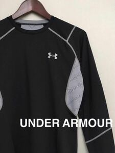 【新品 タグ付き】 アンダーアーマー UNDER ARMOUR トレーニングウェア 長袖 ヒートギア メッシュ メンズ MDサイズ ブラック ロゴ 白 ～★