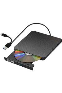 外付CD・DVDドライブ USB3.0/Type Cポート付き CD/DVD読込み 録画込み対応 CD/DVDプレーヤー 外付け光学