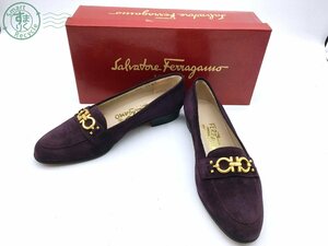 2406602947　 ☆ Salvatore Ferragamo サルヴァトーレフェラガモ ローファ パンプス パープル サイズ 6 1/2 レディース ブランド 中古