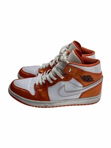 NIKE◆AIR JORDAN 1 MID SE_エアジョーダン 1 ミッド シーズナルエディション/28.5cm/オレ