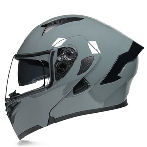 バイク ダブルシールド フリップアップ フルフェイスヘルメット システムヘルメット 　M~XXLサイズ選択可 　グレー　サイズ：XL