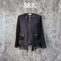 ★.55 SRIC ノーカラー ブルゾン ジャケット メッシュスリーブ