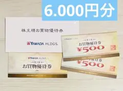 ヤマダ電機 株主優待券 500円券×12枚　6.000円分