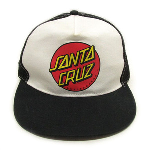 SANTA CRUZ サンタクルーズ Classic Dot Trucker Cap トラッカーキャップ メッシュキャップ ブラック×ホワイト