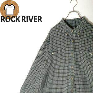 【ROCK RIVER チェック柄シャツ 2XL ダークカラー グリーンA640