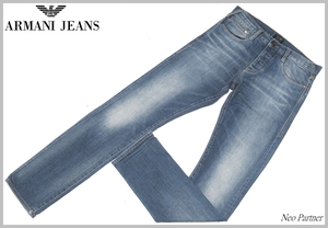 即決 極美品 ARMANI JEANS アルマーニジーンズ J53 レギュラーフィット インディゴ ストレッチ デニムパンツ W29 国内正規品 メンズ