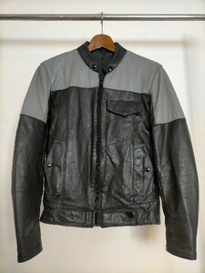 80s カナダ製 ビンテージ HONDALINE ホンダ 2トーンカラー 本革 レザー レーシングジャケット size-36 ★シングルライダース90sUSA古着