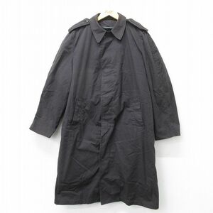 XL/古着 長袖 ミリタリー ステンカラー コート メンズ 80s ロング丈 黒 ブラック 内側ボア 23nov30 中古 アウター 2OF