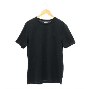 カルバンクライン CALVIN KLEIN ロゴ刺繍 Tシャツ カットソー 半袖 クルーネック S 黒 ブラック /AT ■OS メンズ