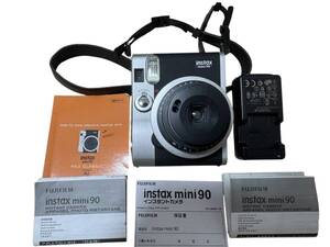 O25011002 FUJIFILM/富士フィルム instax mini90 NEO CLASSIC ネオクラシック チェキ カメラ ブラック 通電、簡易動作確認