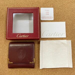 Cartier ＊ カルティエマストライン レザー コインケース コインパース 小銭入れ メンズ レディース ボルドー系 カーフレザー 