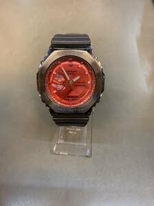 ▼ 稼働品 CASIO カシオ G-SHOCK Gショック Metal Covered メタルカバード GM-2100B 腕 時計 アナログ デジタル アナデジ ブラックレッド