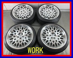 ■中古タイヤホイール■　WORK SEEKER 18インチ 8.5J +45 5H 100 TRIANGLE SPORTEX TSH11 215/40R18 89Y 夏 激安 送料無料 K400