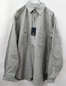 美品 NIGEL CABOURN ナイジェルケーボン 8047-00-10051 長袖シャツ タグ付き 52(LL相当) ライトグレー 通年