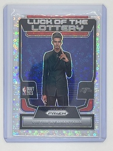 2023-24 Panini Prizm VICTOR WEMBANYAMA RC Luck Of The Lottery Fast Break Disco Silver Prizm!! SPURS!!