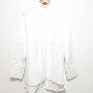 良品 The Shinzone シンゾーン FRILL NECK SHIRT フリルネック 長袖 プルオーバー シャツ ブラウス 19AMSBL55 サイズ34 ホワイト ◆