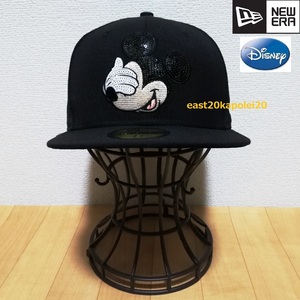 NEWERA × Diseny ニューエラ ディズニー ミッキーマウス コラボ スパンコール 刺繍 ロゴ 59FIFTY キャップ 帽子 7 5/8 60.6㎝ ブラック