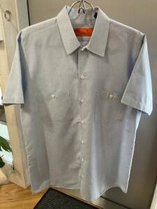 Dickies Short-Sleeve Industrial Stripe Work Shirts M USED ディッキーズ ショートスリーブ インダストリアル ストライプ ワークシャツ