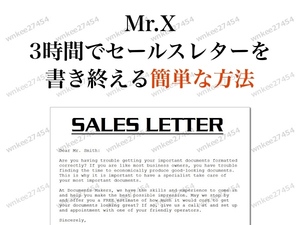 【Mr.X】3時間でセールスレターを書き終える簡単な方法（X-Copy Seminar 2009）非売品｜Xテンプレート コピーライティング 仙人さん