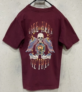 ＊インディアンモーターサイクル INDIAN MOTORCYCLE スカルプリント 半袖Tシャツ トップス S　　　　　　　　BJBD.G