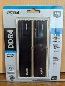 【新品未開封】 Crucial Pro デスクトップ用メモリ CP2K32G4DFRA32A [DDR4 PC4-25600 32GB 2枚組]