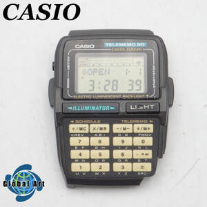 え05321/CASIO カシオ/データバンク/テレメモ50/クオーツ/メンズ腕時計/本体のみ/電卓/デジタル/ブラック/DBC-63/破損有