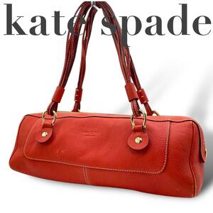 kate spade ケイトスペード　ハンドバッグ　レザー　レッド　赤色