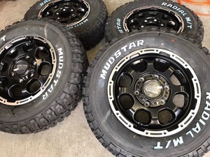 4本セット MAD CROSS GRACE 15x6.0J 6/139.7 +44 GB/P MUDSTAR radial M/T 195/80R15 107/105N ホワイトレター キャラバン NV350