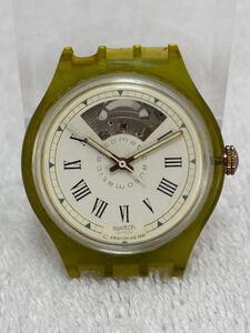 【133-18】1円〜【稼働品】swatch スウォッチ AG1991 自動巻き スケルトン ホワイト メンズ 同梱不可