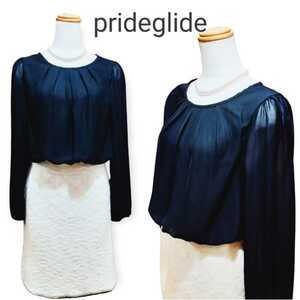 上品上質 美品 prideglide プライドグライド シフォン&ニット ドッキング ワンピース