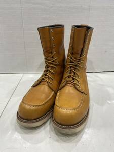 【RED WING レッドウィング 】9877 レースアップブーツ モックトゥ US10 アイリッシュセッター 犬タグ ライトブラウン 2312oki