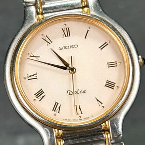 1970年代製 SEIKO セイコー DOLCE ドルチェ 7741-6050 腕時計 クオーツ アナログ ゴールド ヴィンテージ 亀戸製 ステンレス 新品電池交換済
