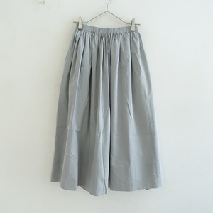 【定価6万】ユーモレスク humoresque *gather skirt*36コットンシルク高密度タフタライトブルーグレーゴム(sk2-2407-163)【60H42】