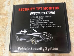 ▲821/未使用 SECURITY TFT MONITOR 車載セキュリティーシステム