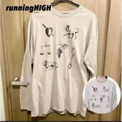 runningHIGH ビンテージドローイング 長袖Tシャツ