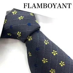 【美品】FLAMBOYANT 総柄 ネクタイ 一点もの スーツ ビジネス 古着