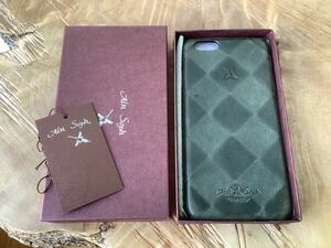 未使用品【Ain Soph】アインソフ　皮革レザー　iPhone6/6S対応　スマートフォンケース　ネイビーグリーングレー　DA1006-EDN