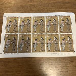 切手趣味週間 千姫・本多平八郎姿絵 10円×10枚 額面100円 同封可能 キ592