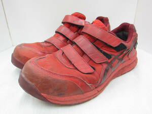 10E552MZ◎asics アシックス　安全靴　スニーカー　ゴアテックス　赤/レッド　27㎝◎中古