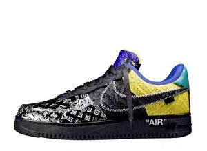 Louis Vuitton Nike Air Force 1 Low by Virgil Abloh "Silver & Multi Color Patch Work" 27.5cm 1A9VCC